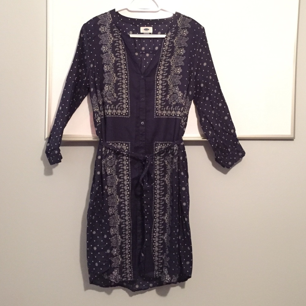 Paisley navy blue dress